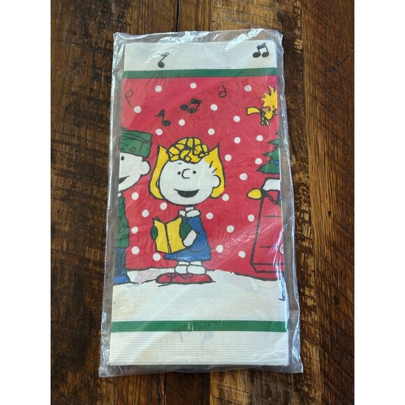 Vintage Ambassador Peanuts Table Cover 54" X 102" With Designed Border By Hallma - Picture 1 of 4